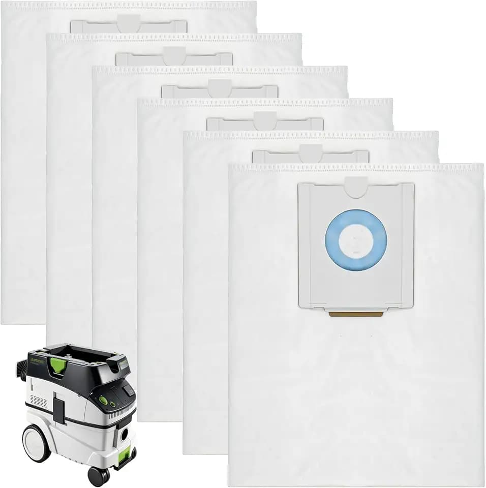 6 Staubsaugerbeutel für Festool CT 36/ CTM 36 E/CTL 36 E, 5-lagige Filtersäcke Ersatz für Festool 496186, Große Kapazität Filtersack Dust Extractor Ersatzteile Zubehör SC FIS-CT 36