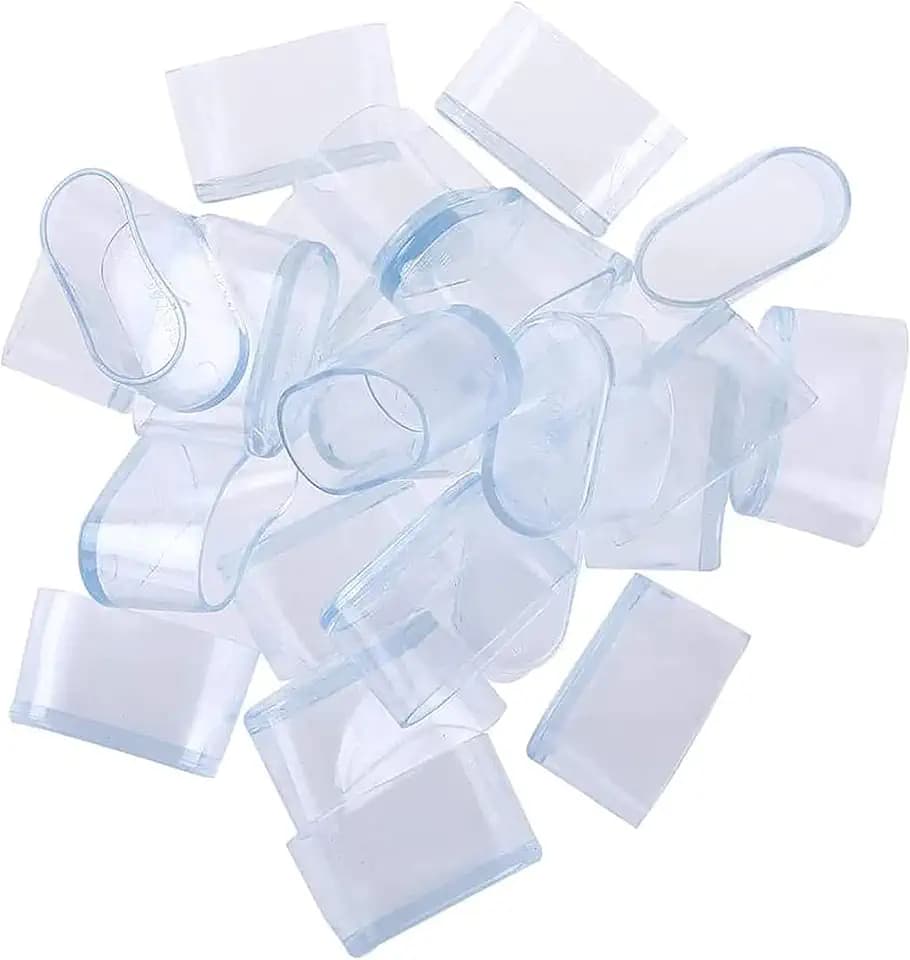 Ovale Stuhlbeinkappen, Bodenschoner für Stuhlbeine, ovale Tischbeinspitze, verhindert Kratzer und Lärm, für Zuhause, Terrasse, Garten, Büro (16 x 34 mm, transparent)
