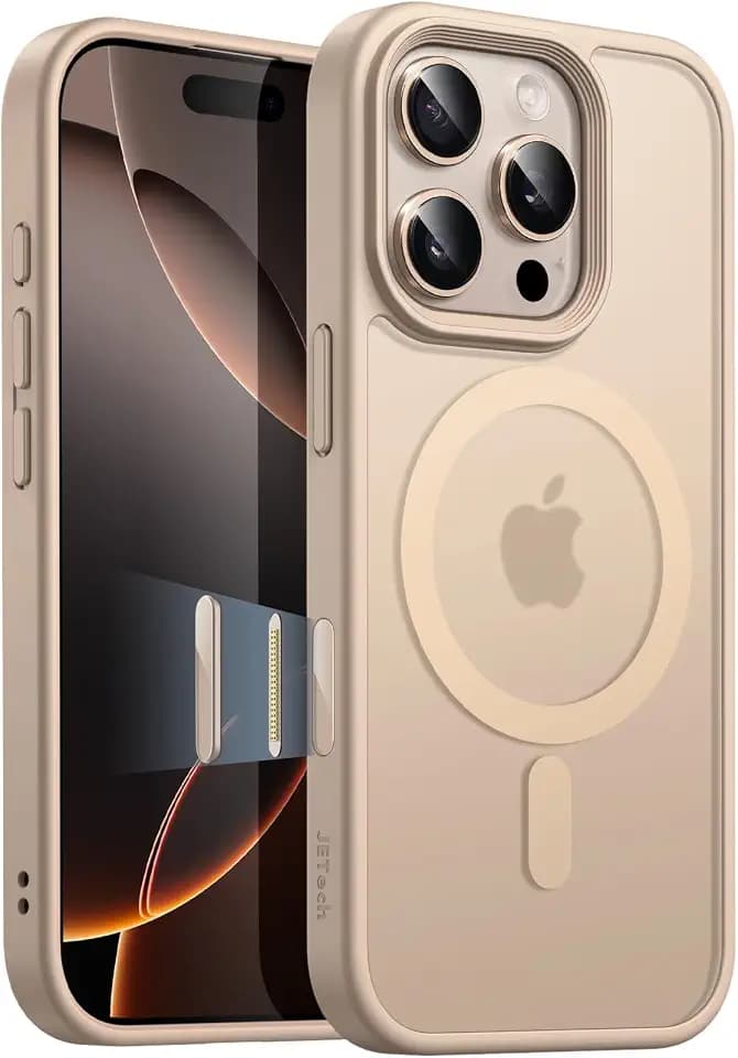 JETech Magnetic Matte Case for iPhone 16 Pro Max, Desert Titanium