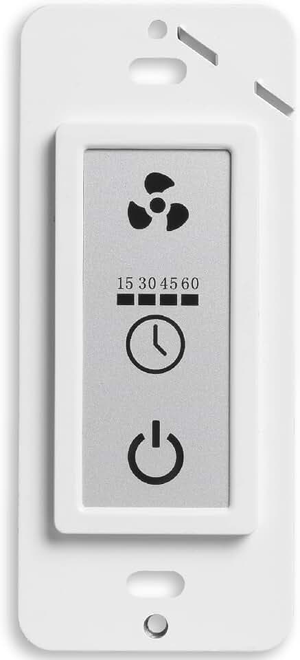 Homewerks 7150-11 Bathroom Fan LCD Control Switch with Fan Timer for 2-Function Switch