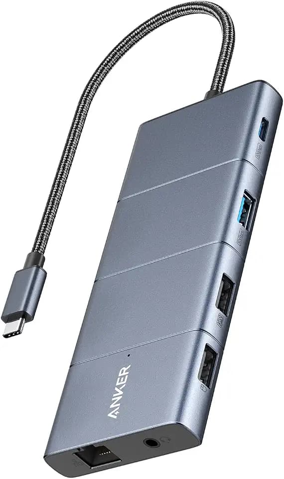 Anker USB-C Hub, 11-in-1 Docking Station Dual Monitor with 4K HDMI and DP