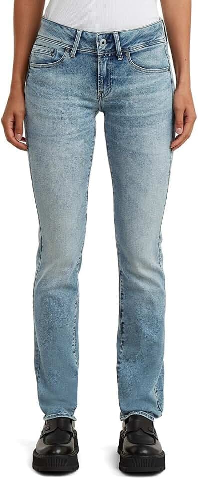 G-STAR Women's Midge Saddle Straight Jeans, Colour Blue, Size: Waist 27, Inseam 28