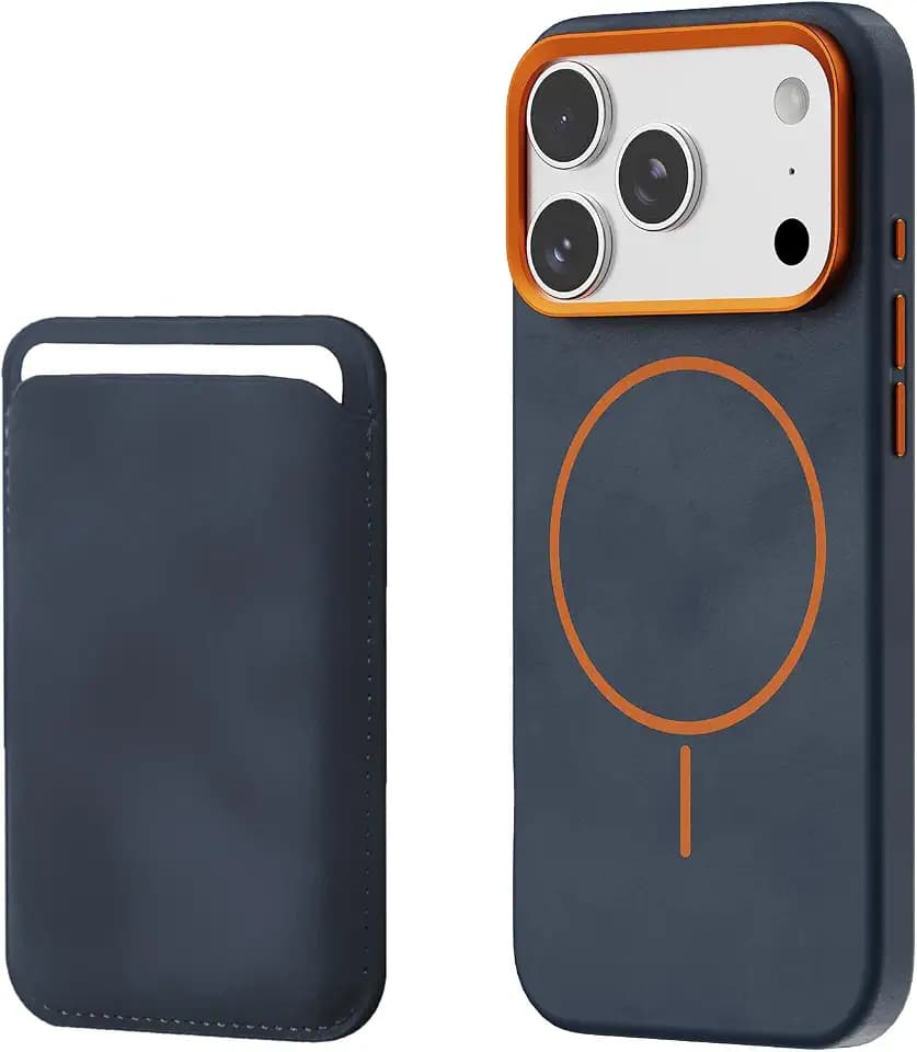 CrazyGrass Magnetic for iPhone 17ProMax Case with Card Holder [Compatible with MagSafe] [Military-Grade Drop Protection] [Slim Suede Leather case] Anti-Scratch Microfiber Lining Case 6.9"