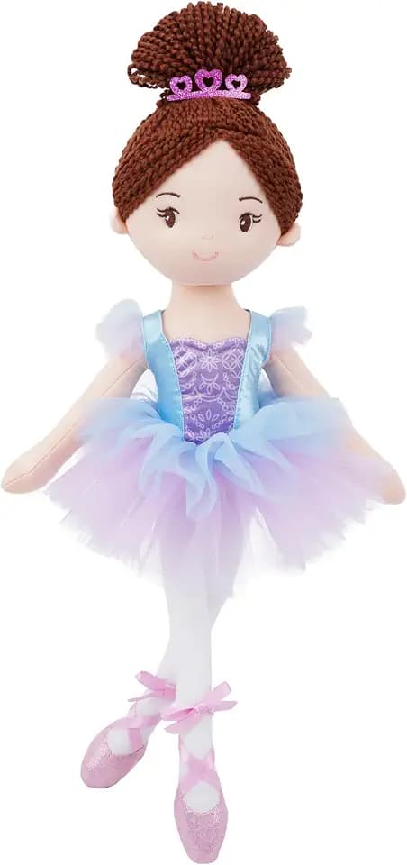June Garden 16" Bella Ballerina Plush Doll, Purple Tutu & Tiara
