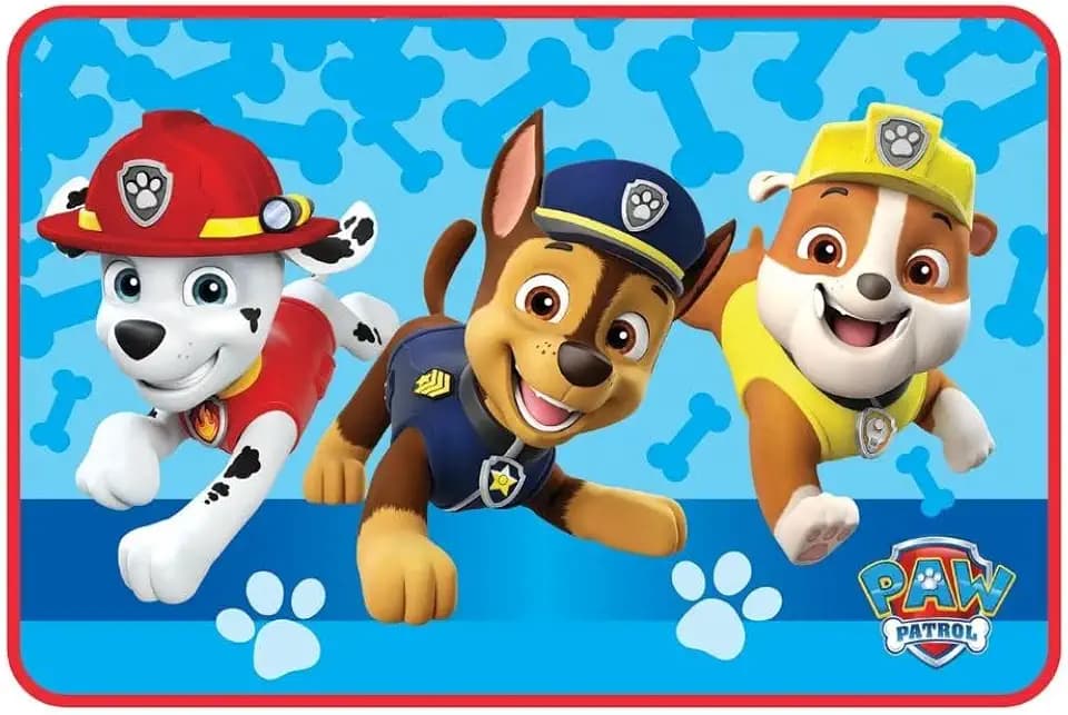 Paw Patrol Kids Bath Rug Mat, Polyester Foam, Skid-Resistant, 30 x 20, Blue