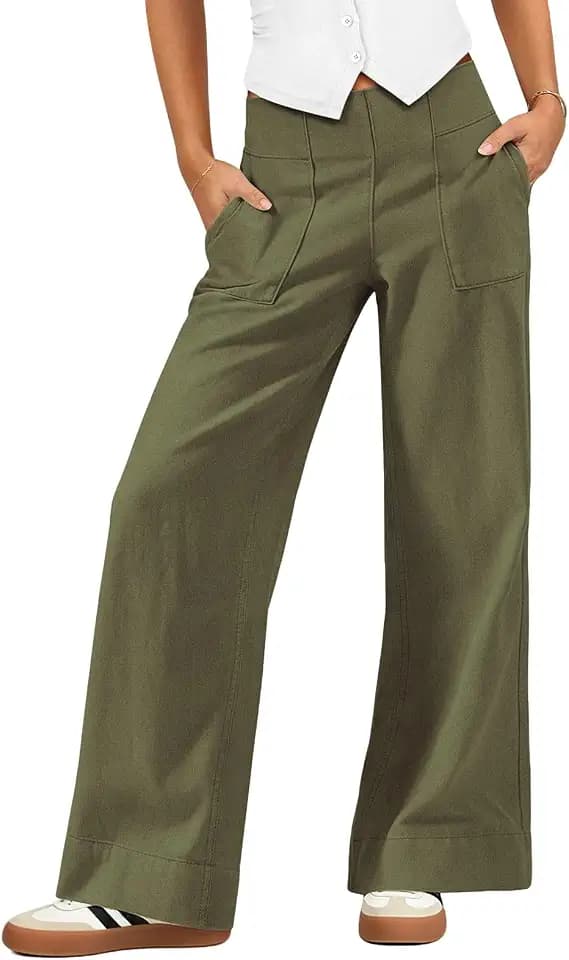 Low Rise Trousers for Women Cargo Wide Leg Pants