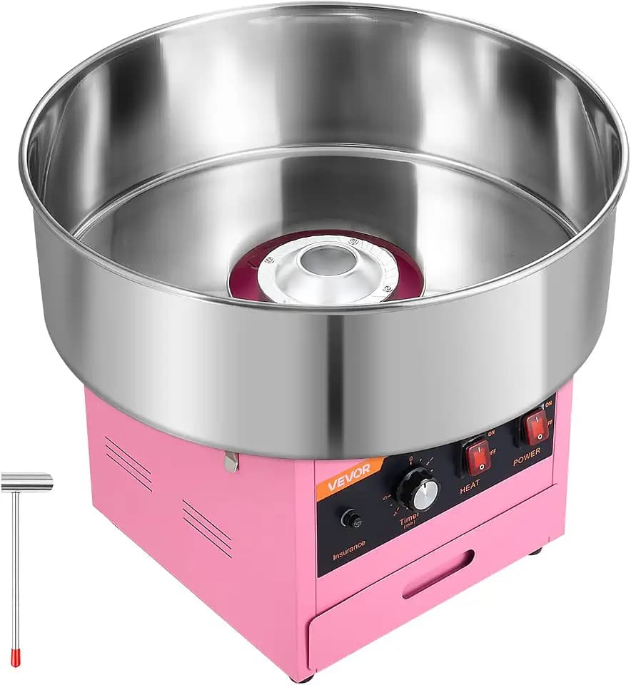 VEVOR Zuckerwattemaschine 1000 W Elektrischer Zuckerwattebereiter Rosa