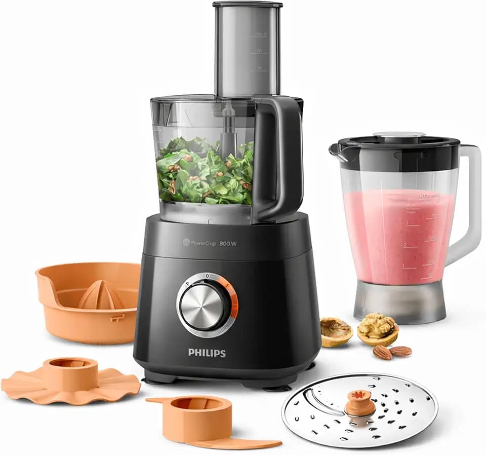 Philips Küchenmaschine Viva Collection, Schwarz, 1,5 L Fassungsvermögen