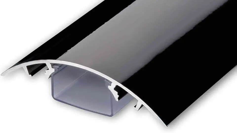 TV Design Aluminium Kabelkanal in schwarz Hochglanz lackiert in verschiedenen Längen von ALUNOVO (Länge: 30cm)