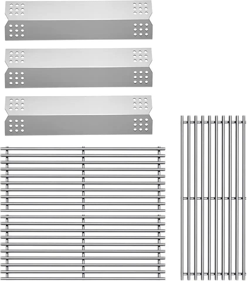 3 Pcs 90811 Heat Plate with 3 Pcs Cooking Grids Grate for Kitchen Aid Replacement Parts,for Kitchenaid 20-0787D 720-0953 730-0953 3 Burner Gas Grill