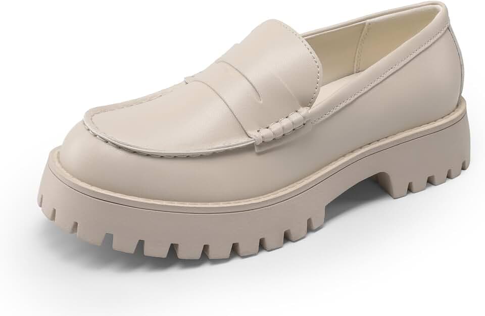 DREAM PAIRS Platform Chunky Penny Loafer for Women