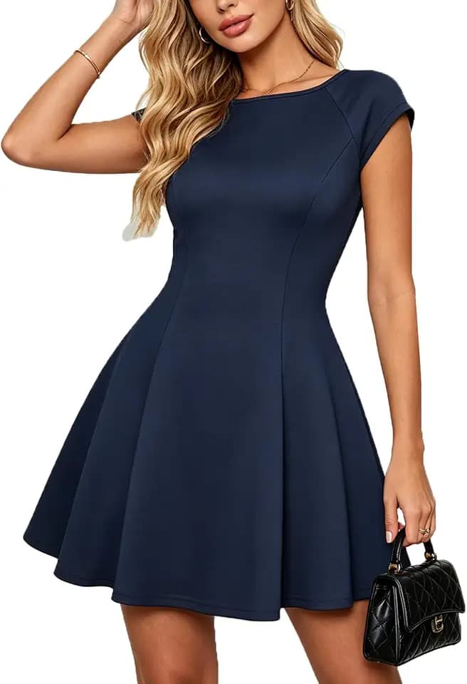 Belle Poque Women's Boat Neck Short Cocktail Party HOCO Dress