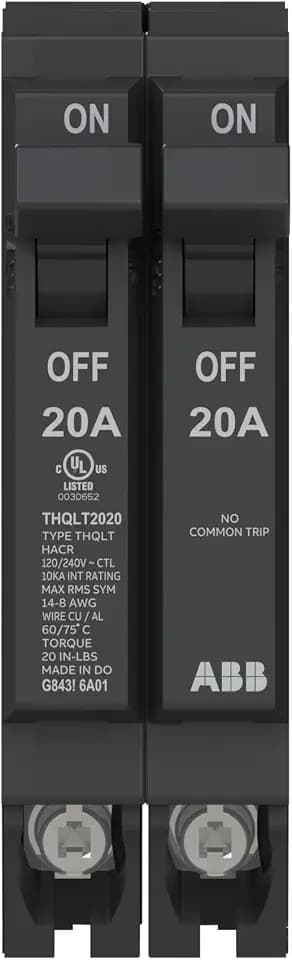 ABB Q-Line® Tandem Circuit Breaker • 20A/1P Configuration • 120/240 VAC