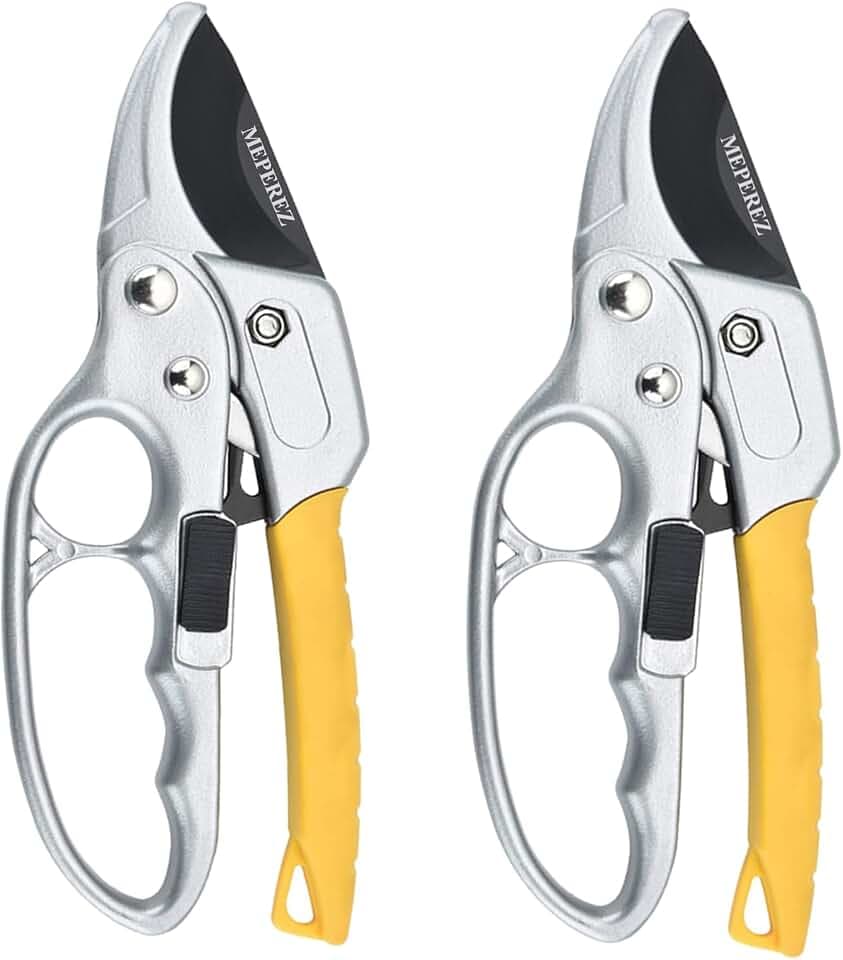 Premium Germany Pruning Shears, Hand Pruners 4x Cutting Power Trimming, Garden Clippers 1-Inch Cut Capacity, Best Gardening Gifts, Easy to use Gardening Tools, Arthritis Weak Hand Snips
