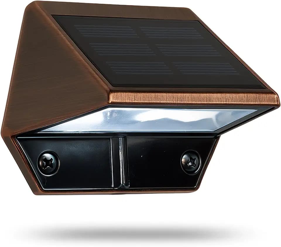 Classy Caps Solar Deck & Wall Light - Black Aluminum - Warm/Cool Light Color Modes - Ideal for Decks, Railings, Stairs, & Fences (Copper)