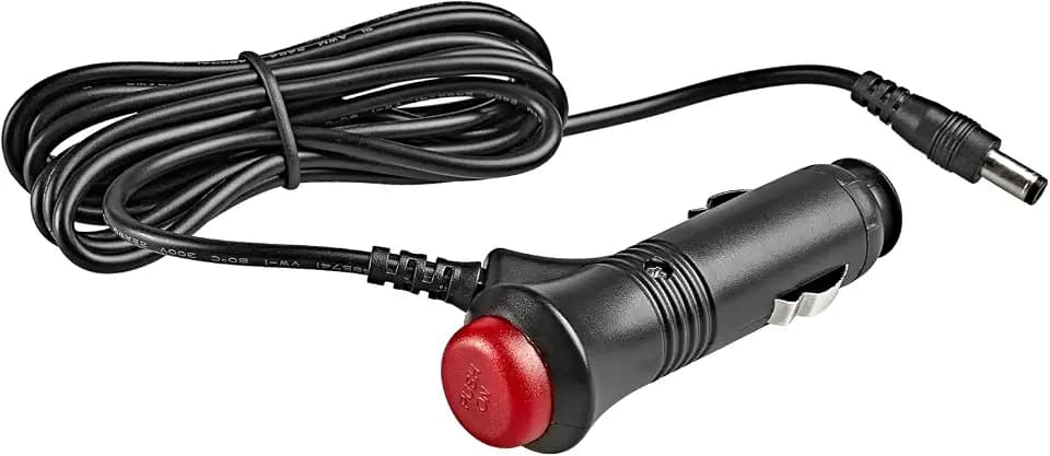 Anina 5.5x2.1mm Car Cigarette Lighter Adapter Plug Cord with Switch Button, 6.5ft 12V-24V Male Cigarette Lighter Power Supply Charger Extension Cable Fuse for Rear View Camera Monitor Car Refrigerator