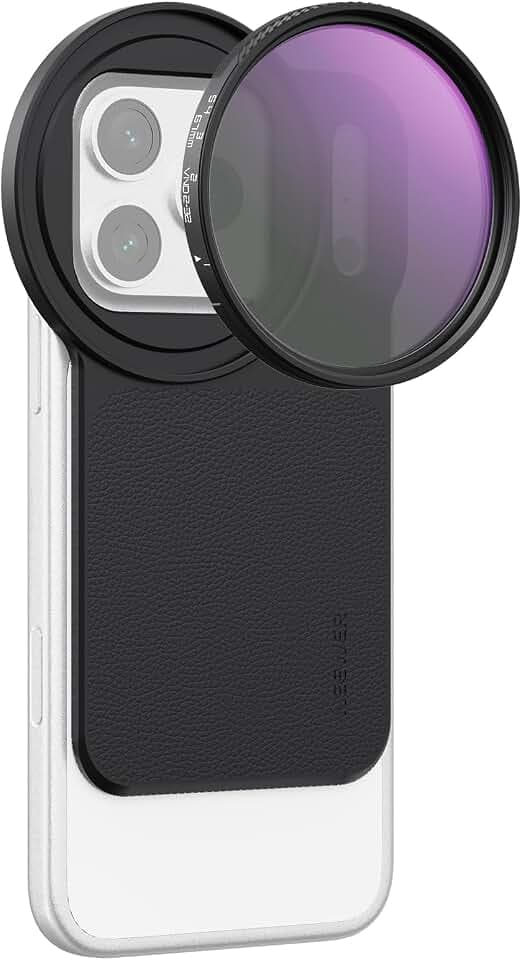 NEEWER 6,9" Magnetisches Handy Objektiv Filter Halterungsadapter Rückplatte Zubehör mit 67mm Variablem Graufilter (ND 2-32) kompatibel mit MagSafe iPhone 12/13/14/15/16/17 Pro Max und 14/15/16 Plus