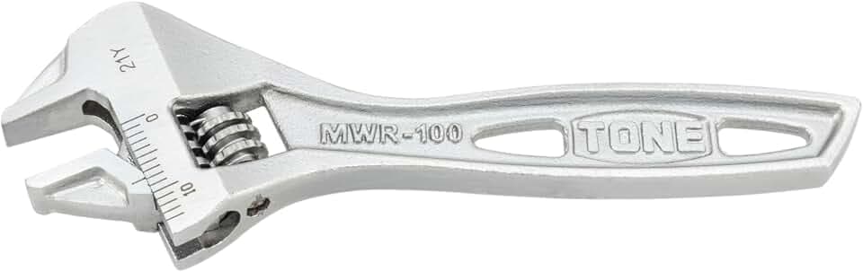 TONE Hyper Worm Adjustable Wrench (with Graduation) MWR-100 Overall Length 100mm