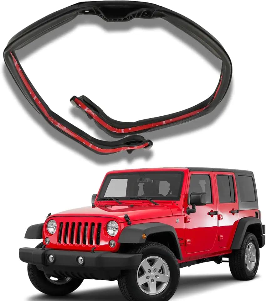 68088040AA Hard Top Roof Seal Front Header Rubber Weather Stripping for Jeep Wrangler JK JKU 2007-2018 Reaplace# 68088040AB D4140 Hardtop Weatherstrip Sealing Gasket Kit