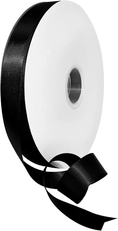 Morex Ribbon Double Face Satin Ribbon 7/8" X 100 YD Black Ribbon for Gift Wrapping, Birthday Gift Cards, Satin Dress for Women, Silk Ribbons for Crafts, Wedding Gifts for Couple