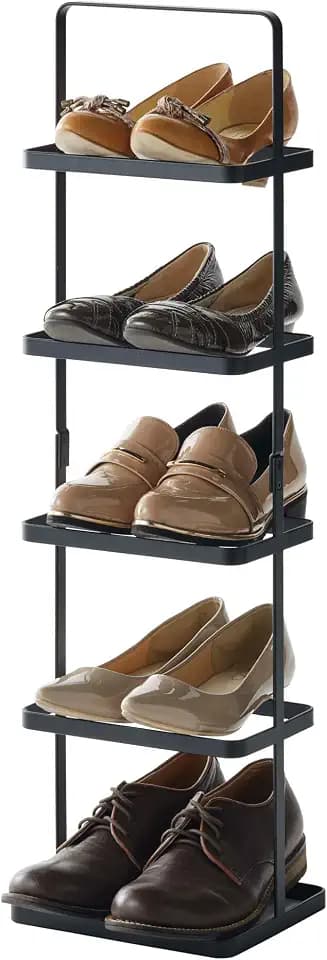 YAMAZAKI Tower Hohes Schuhregal, schwarz