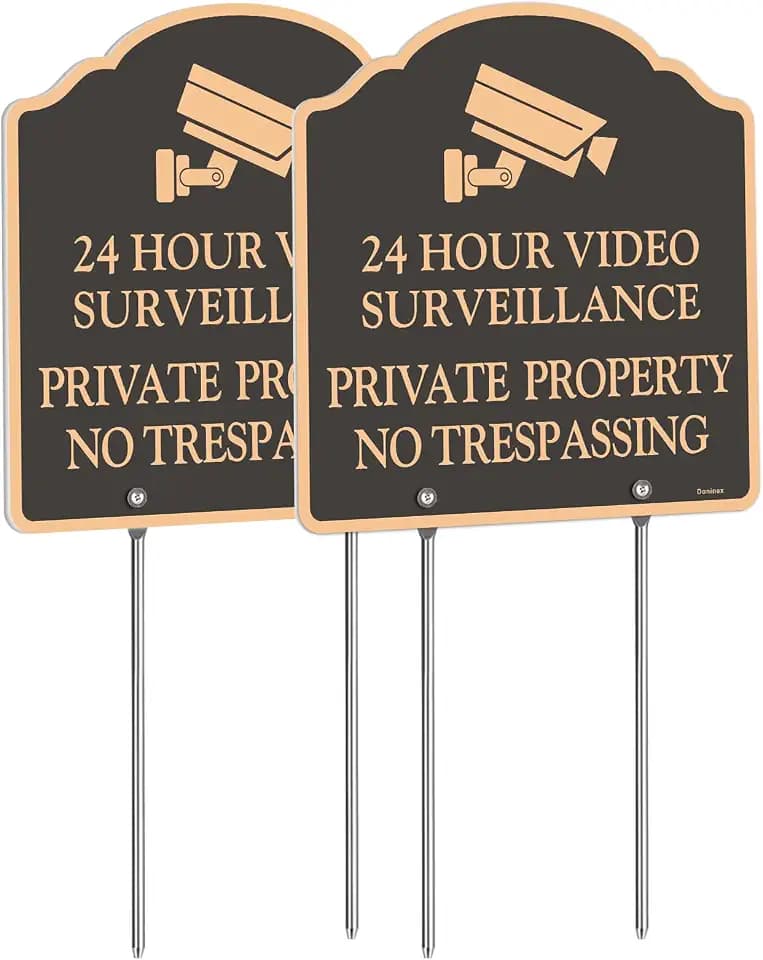 2 Pack Large Private Property No Trespassing Sign with Stake