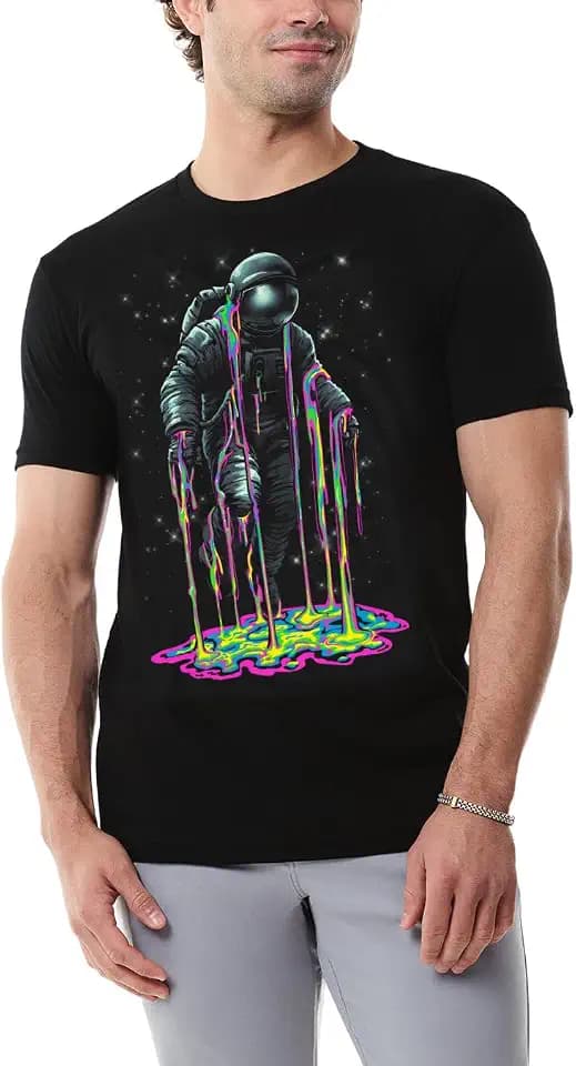 Graphic Tees for Men Trippy Space Design Colorful T-Shirts S-4XL