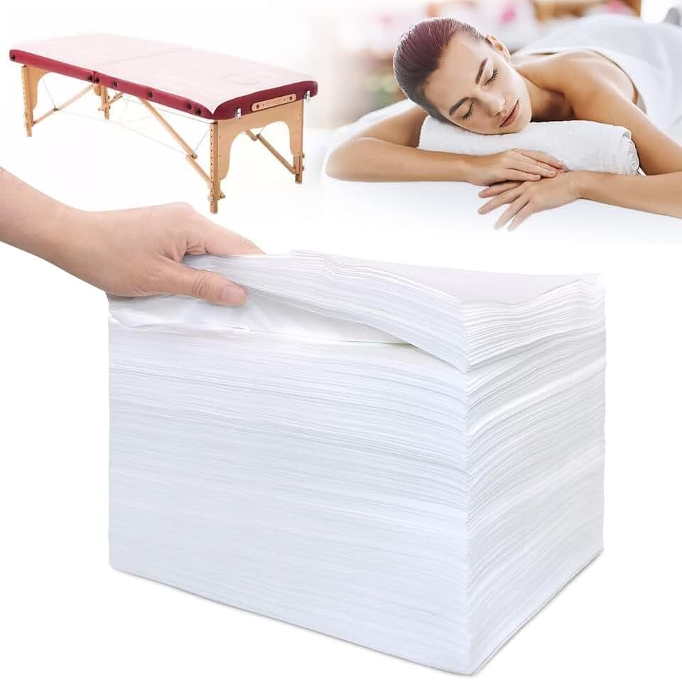 100 Pcs Disposable Bed Sheets 31.5" x 71" Massage Table Sheets,White