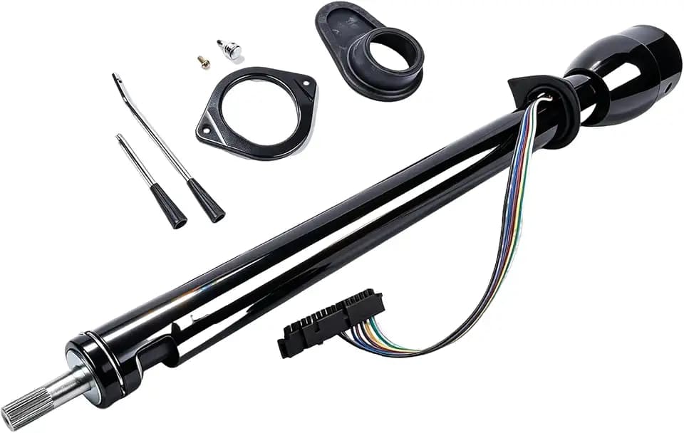 Replacement for GM 35 Inch Tilt Manual Steering Column Floor Shift Hot Rod Replacement for 1967-1972 Chevy GMC C10 C20, Stainless Steel Black Coating