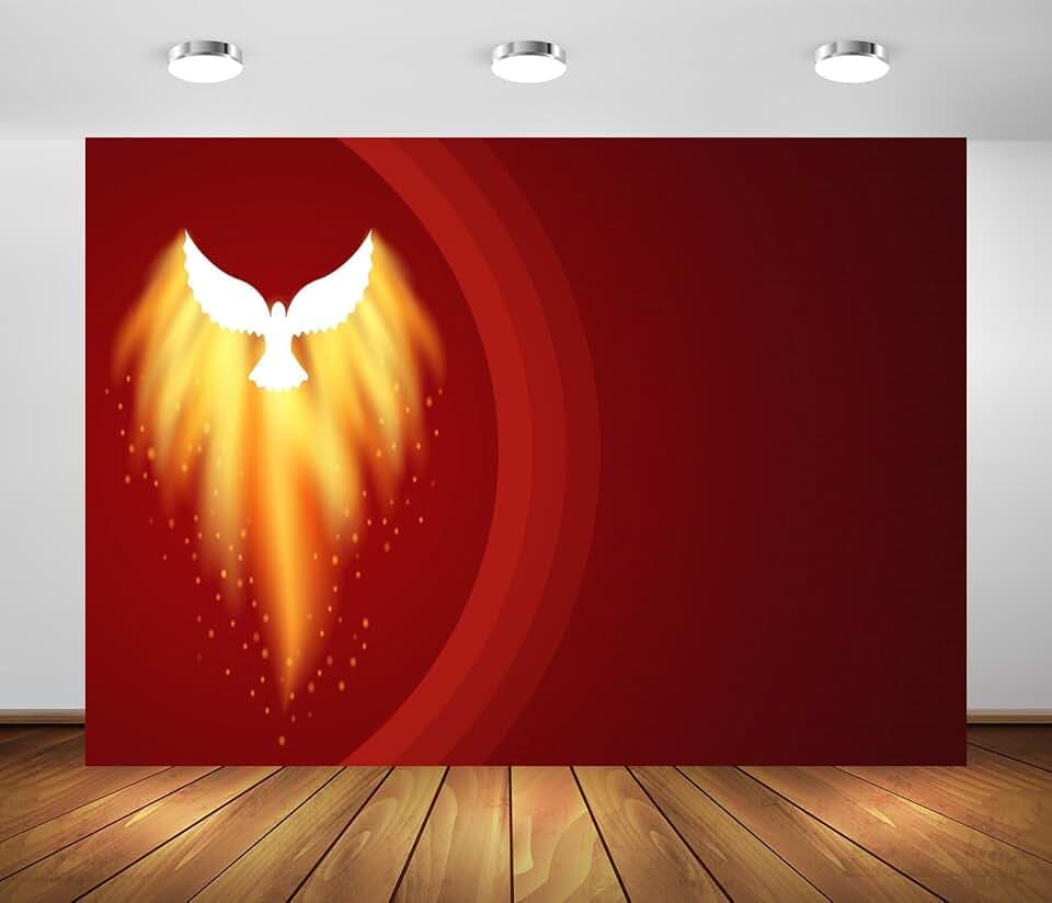 BELECO 5x3ft Fabric Pentecost Backdrop Holy Spirit Dove, Pentecost Sunday Background Backdrop Biblical Religious Belief Christian Church Decor Banner Photo Studio Props