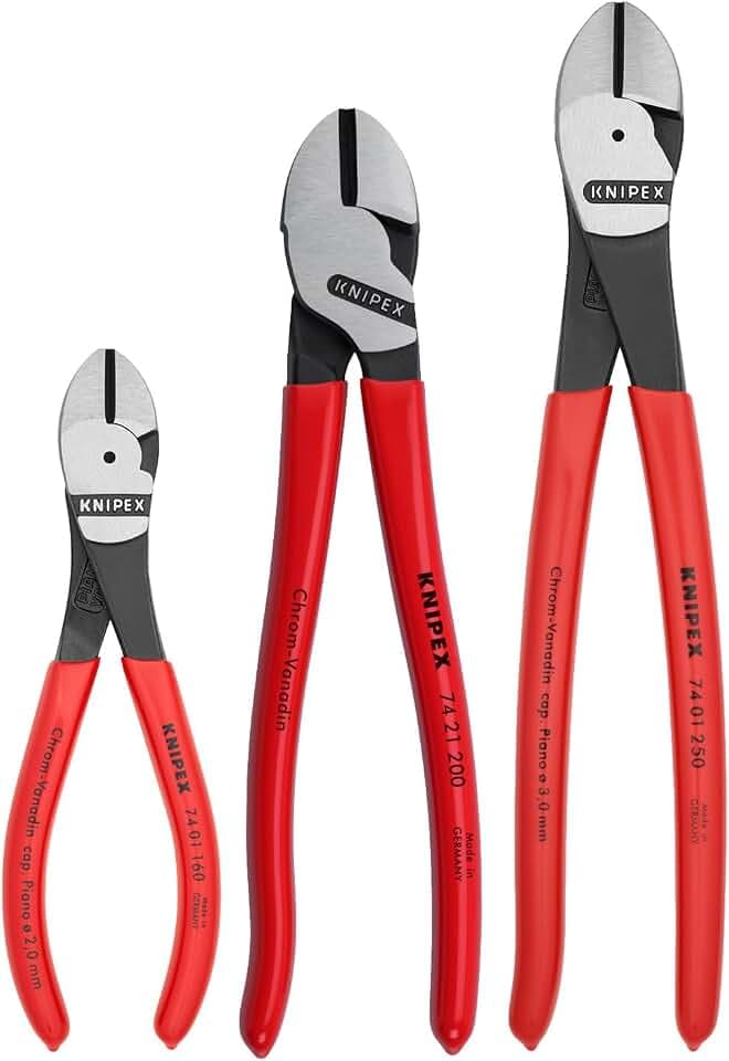 Knipex 002005S2 High Leverage Diagonal Cutter Pliers Tool Set - 3 Piece