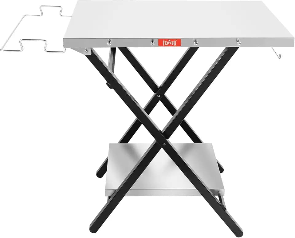 Feasto Outdoor Grill Table, Folding Prep Table, 30" x 24", Stainless Steel