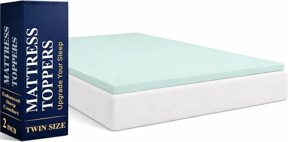 Greaton, 2-Inch High Density Medium Firm Foam Mattress Topper, CertiPUR-US Certified for Superior Comfort and Support, Twin, Green