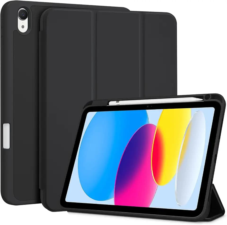 ProCase for iPad A16 11th/10th Generation Case with Pencil Holder -Black