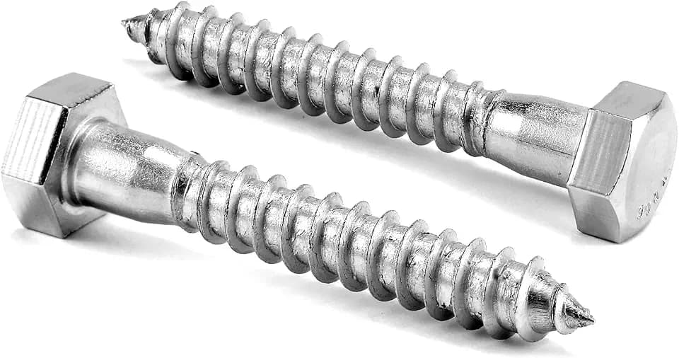 1/4" x 2" Hex Head Lag Screws Bolts 20Pcs 304 Stainless Steel 18-8, Partial Thread, Hexagon Head Wood Screws by SG TZH