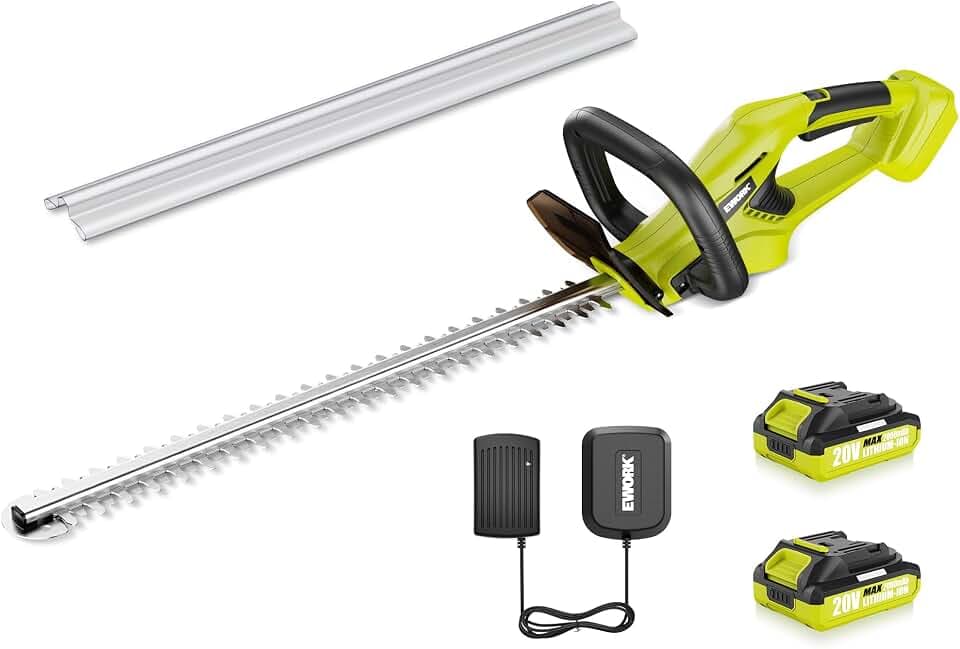 20V 22" Cordless Hedge Trimmer with 2 x 2.0Ah Battery and Charger