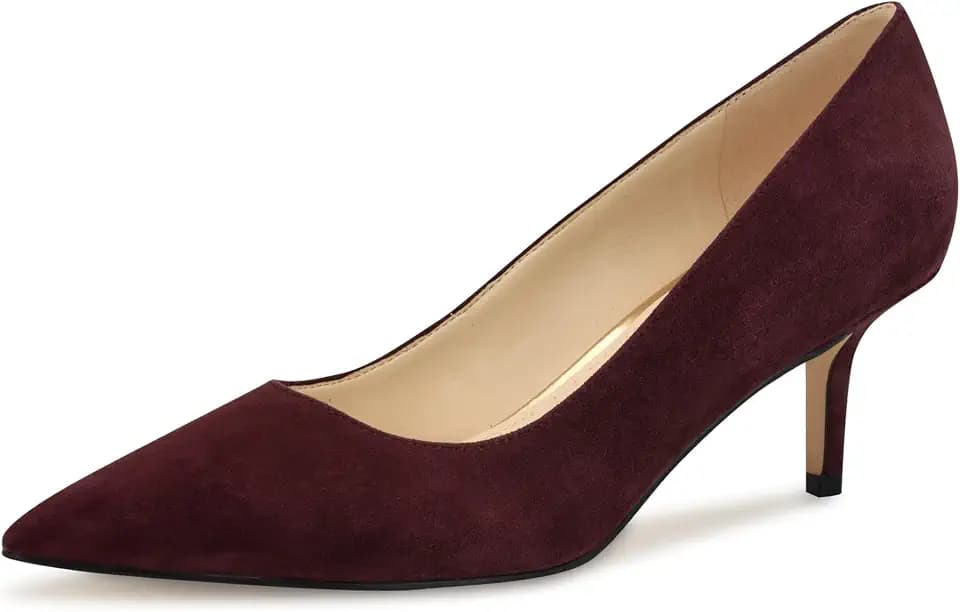 Nine West Women's Arlene Pump, Burgundy Suede 603, 5.5