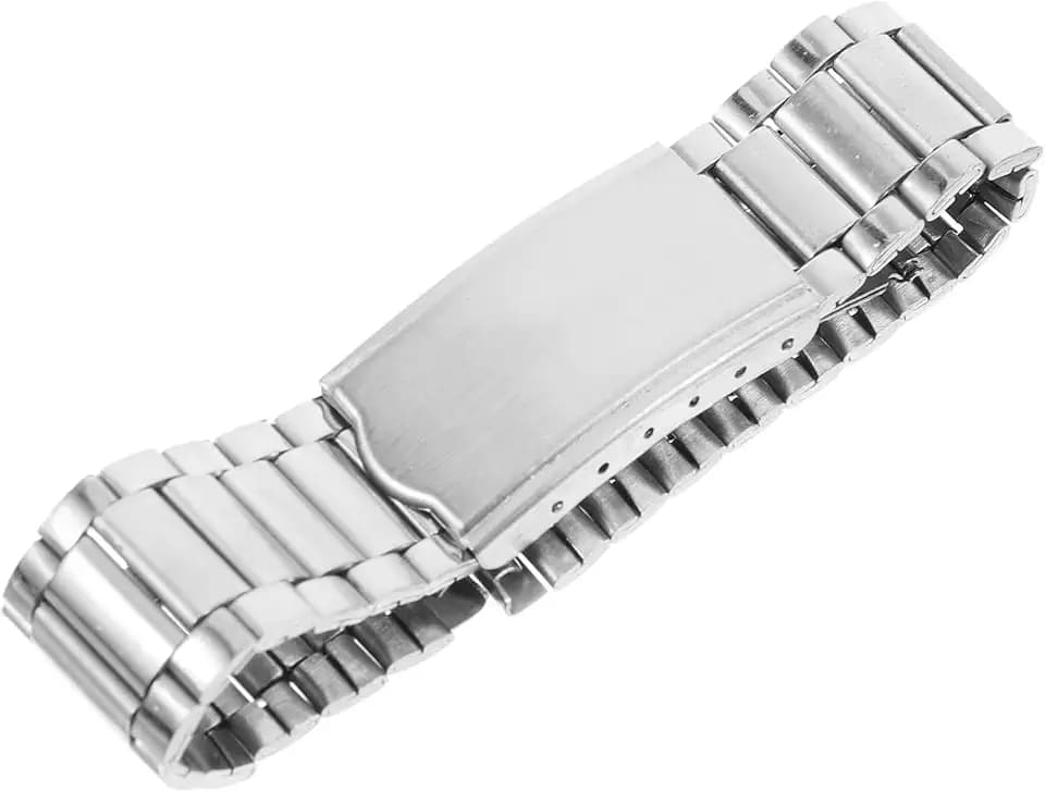 GALPADA 18mm Straight End Watch Band Silver Stainless Steel Metal Strap with Folding Clasp Lightweight Replacement Bracelet for Vintage and Standard Watches Unisex
