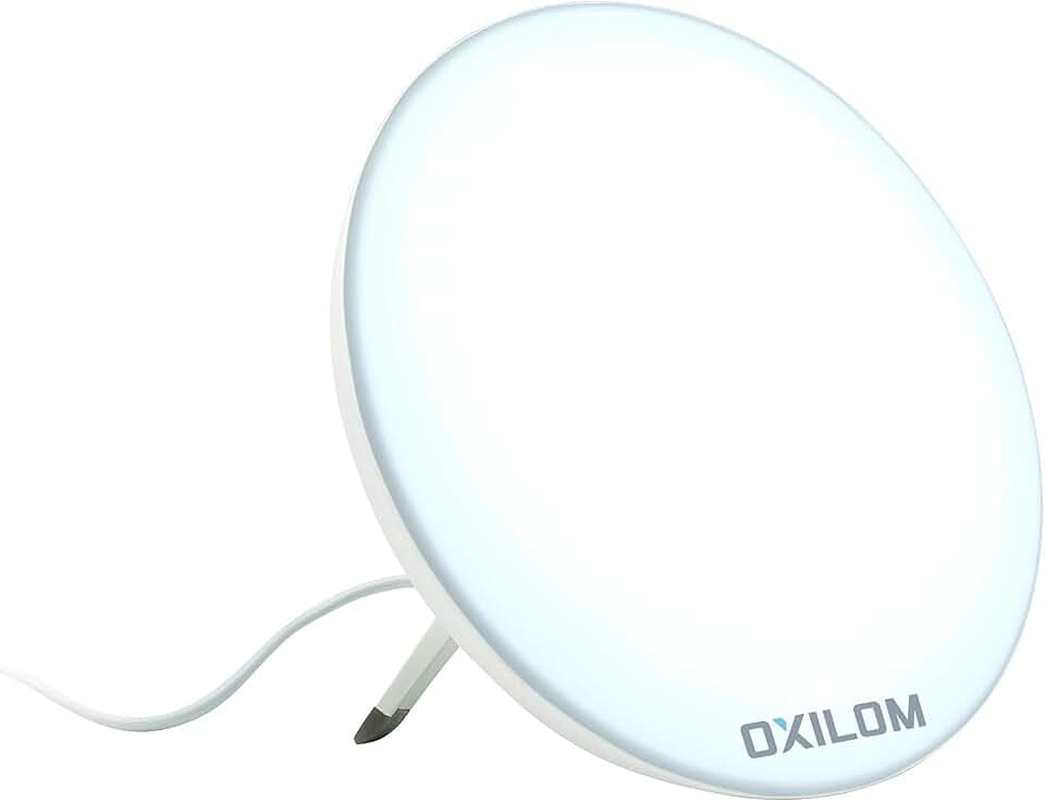 OXILOM Tageslichtlampe 10.000 lux. Medizinprodukt. Lichttherapie-Lampe gegen saisonale Unausgeglichenheit, gedrückte Stimmungslage, Antriebslosigkeit, Energiemangel und Winterdepression