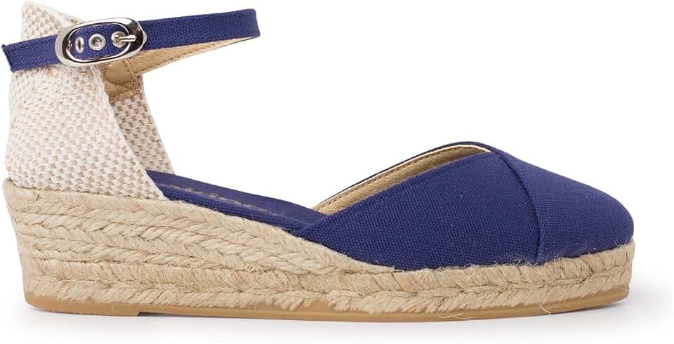 Girona Authentic Espadrille 2-inch Wedge Sandals for Women - Sustainable Breathable Organic Cotton, Comfortable All-Day Wear, Vegan, Made in Spain