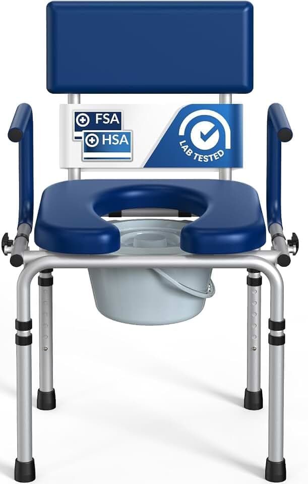 M73 Drop Arm Bedside Commodes for Seniors, Potty Chair for Adults