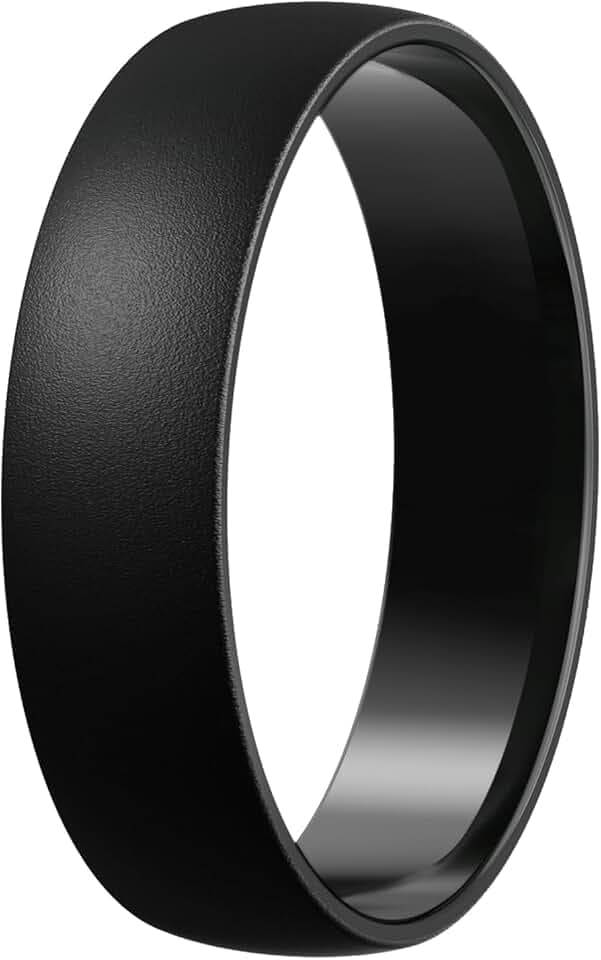 Egnaro Unisex Silicone Wedding Ring for Men & Women 4/5mm Wide 1.65mm Thick