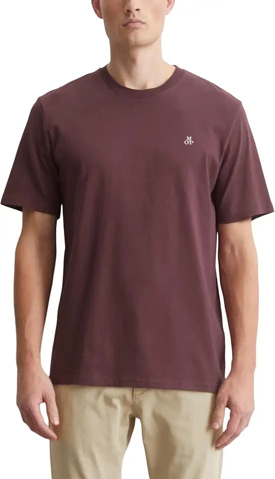 Marc O'Polo Herren 51556 Herren T-Shirt mit Rundhals-Ausschnitt, bequemes Oberteil aus Bio Baumwolle, klassisches Kurzarmshirt für Herren (1er Pack)