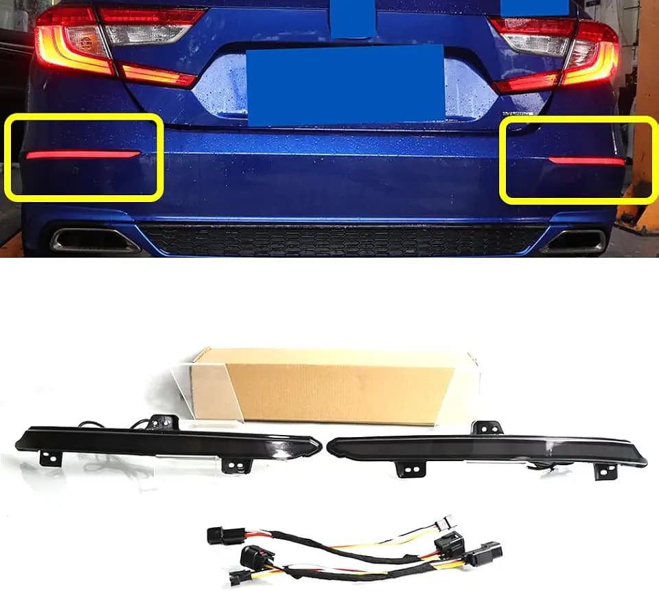 LED Rear Bumper Reflector Lights Tail Lights Fits 2018-2022 Honda Accord