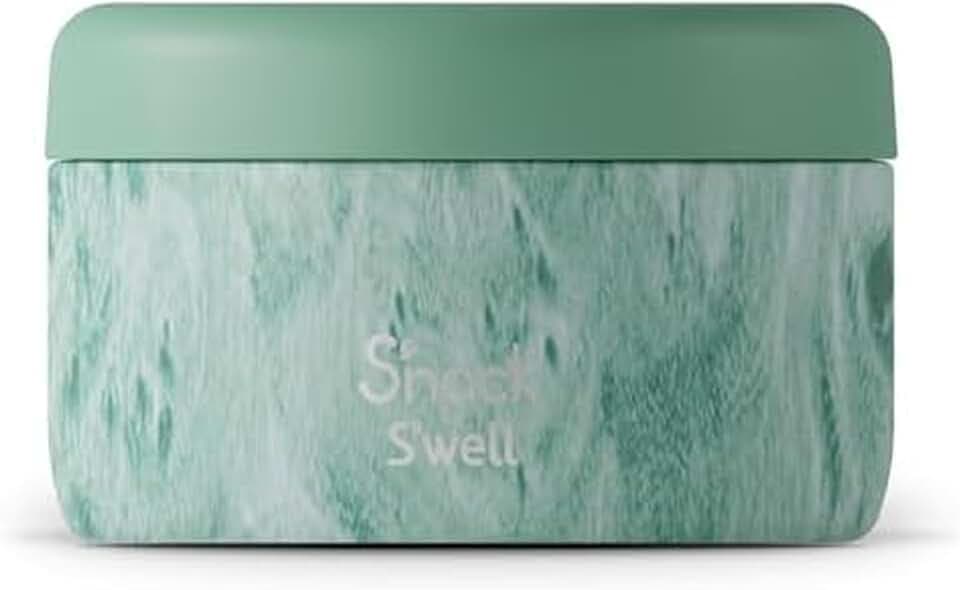 S'well S'nack Stainless Steel Food Container - 10 Oz - Peppermint Tree - Double-Layered Insulated Bowls Keep Food Cold for 10 Hours and Hot for 4 - BPA-Free