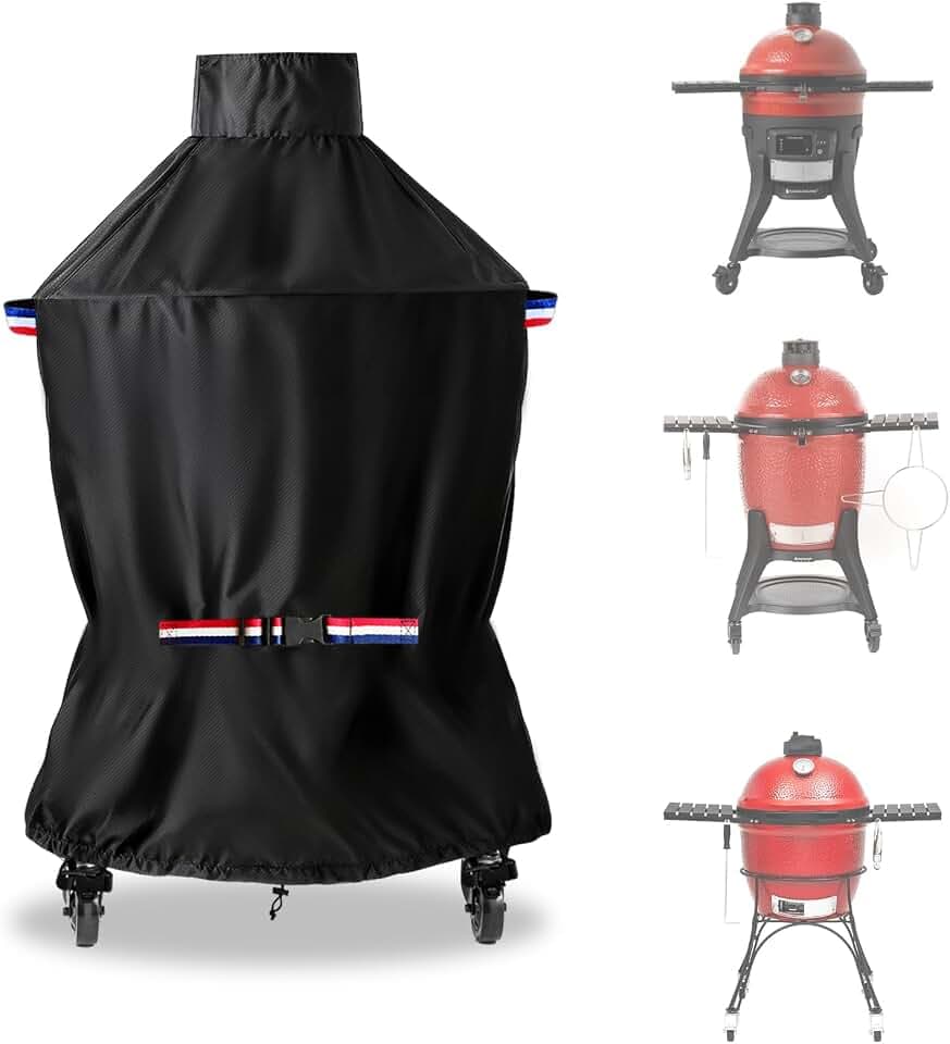 Grill Cover for Kamado Joe and Big Green Egg Cover, Large Big Green Egg Grill Accessories, Waterproof Grill Covers, 33" Dia x 43" H