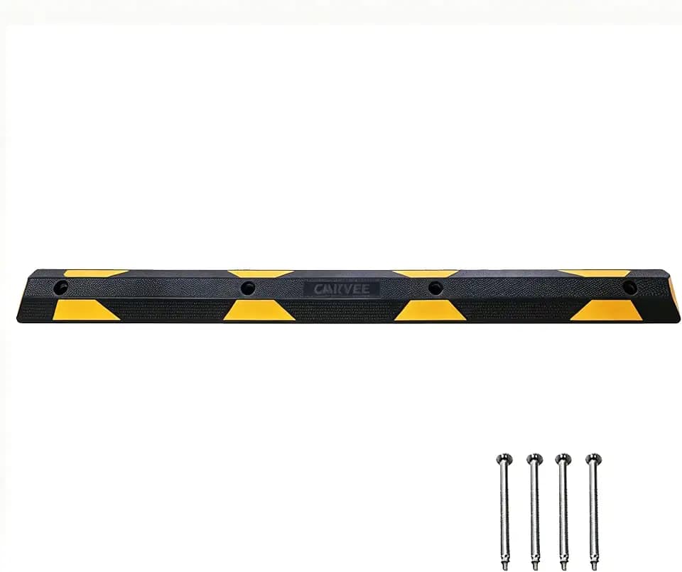 Garvee 72 Inch Rubber Parking Curb Set of 2, Wheel Stopper for Garage and Driveway, Parking Stop Block for Consistent Parking Positioning, 183 x 15 x 10 cm