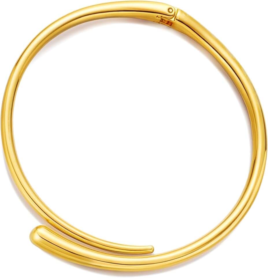 Chunky Teardrop Hoop Necklaces for Women Statement Choker Collar