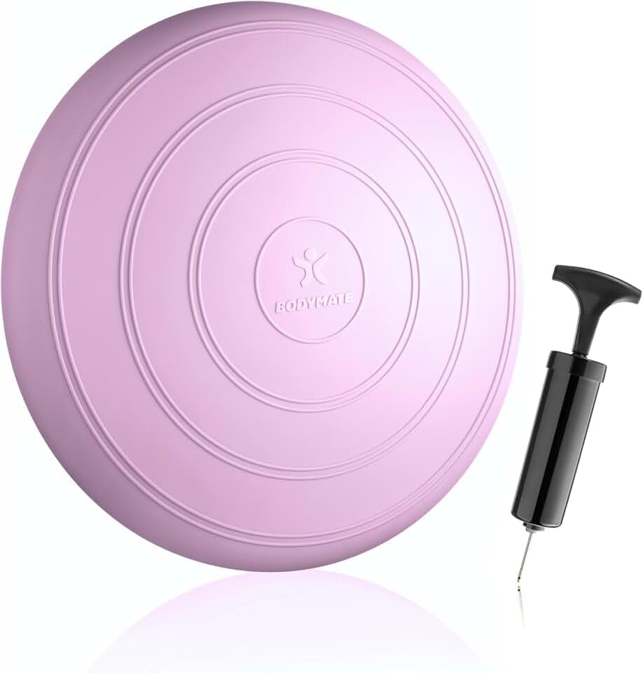 BODYMATE Ballsitzkissen COMFORT inkl. Pumpe 33cm Durchmesser - Balance-Kissen, Sitzballkissen, Luftkissen, Balance Pad - Core-, Fitness-, Reha-, Koordinations- und Rückentraining