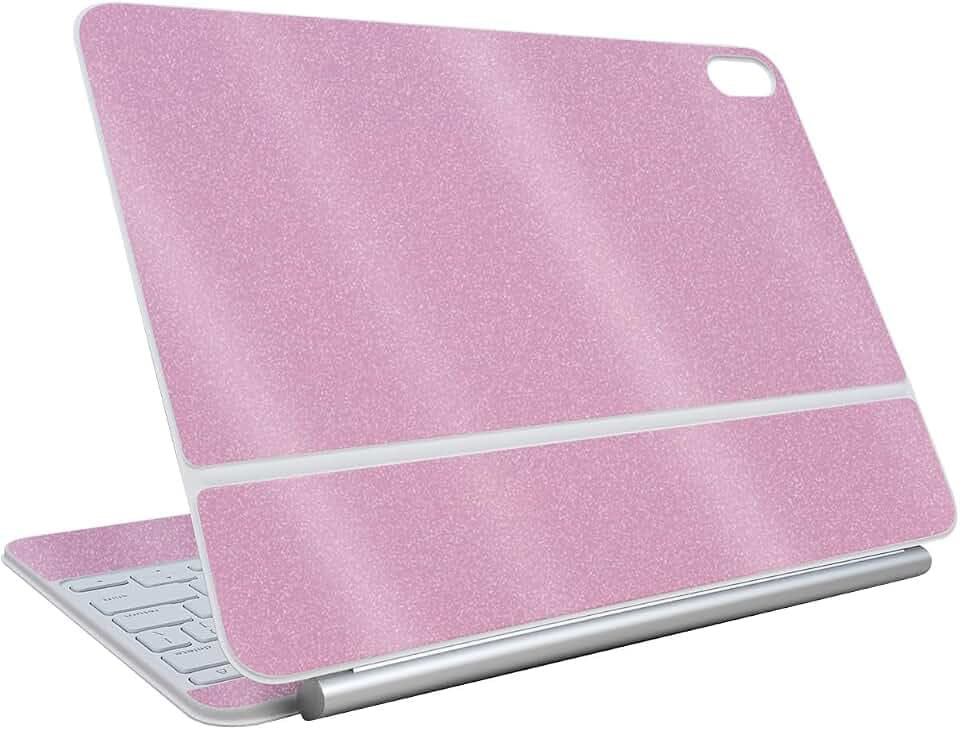 Glossy Glitter Skin Compatible with Apple Magic Keyboard for iPad Air 11-inch (M3) 2025 - Solid Pink - Premium 3M Vinyl Protective Wrap Decal Cover - Easy to Apply | Crafted in The USA by MightySkins